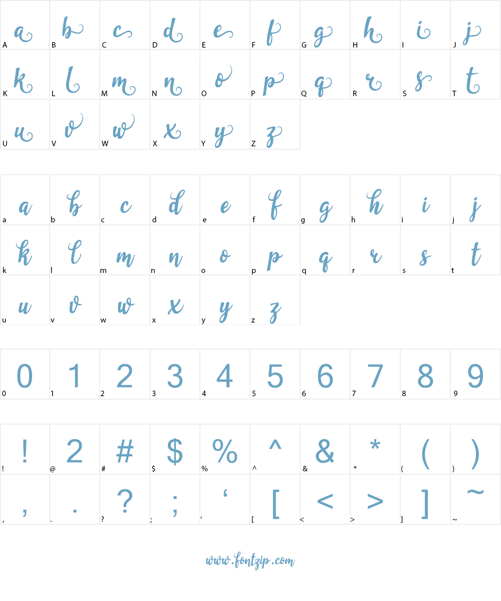 garliXbrowN Font Character
